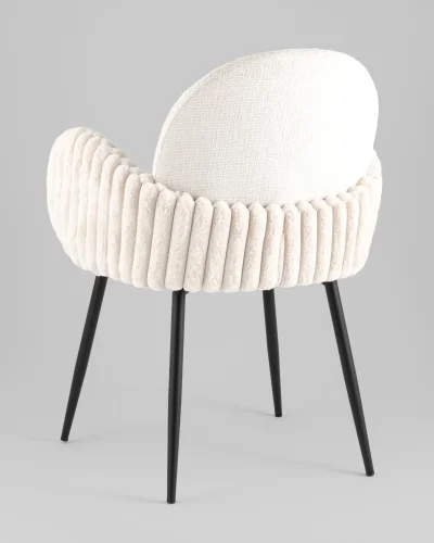 Стул обеденный Wave Stripes, букле светло-серый, сиденье УТ000040341 Stool Group, серый/букле, ножки/металл/чёрный, размеры - ***** фото 5