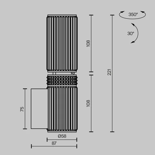 Бра Metropolis MOD475WL-02B Maytoni чёрный на 2 лампы, основание чёрное в стиле современный для чтения фото 6