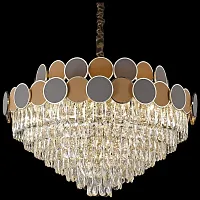 Люстра подвесная хрустальная Oriana WE145.21.303 Wertmark прозрачная на 21 лампа, основание золотое в стиле классический 