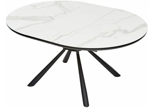 Стеклянный стол Voland bianco TL-45 испанская керамика / black / белый мрамор 378550 Woodville столешница белая из камень фото 6