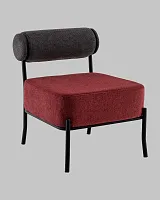 Кресло Ponpoun, тёмно-серый, бордо УТ000040473 Stool Group, бордовый/шенилл, ножки/металл/чёрный, размеры - *710***610*710мм
