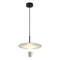 Светильник подвесной LED Irvine LSP-7080 Lussole белый 1 лампа, основание чёрное в стиле хай-тек современный 