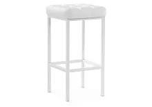 Барный стул Лофт линкольн белый / белый матовый 507429 Woodville, белый/искусственная кожа, ножки/металл/белый, размеры - ****350*350