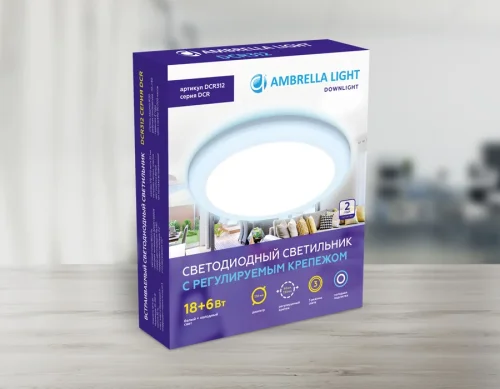 Светильник точечный LED Downlight DCR312 Ambrella light белый 1 лампа, основание белое в стиле современный хай-тек регулируемый крепеж фото 8