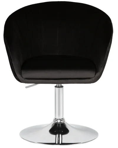 Кресло дизайнерское  8600-LM,  цвет сиденья черный велюр (1922-21), цвет основания хром Dobrin, чёрный/велюр, ножки/металл/хром, размеры - 750*900***600*570 фото 6