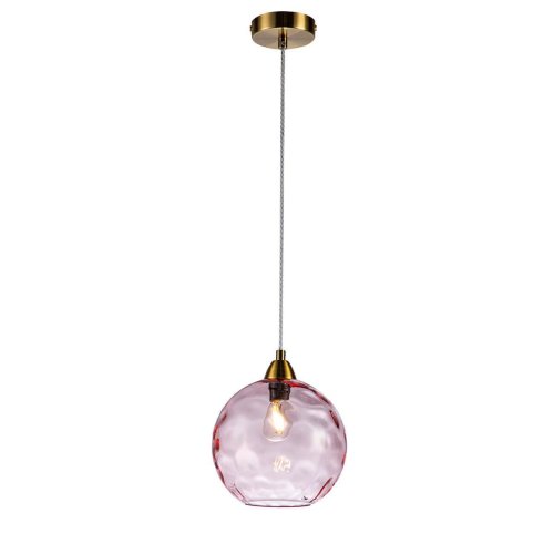 Светильник подвесной Memoria V000091 Indigo розовый 1 лампа, основание бронзовое в стиле модерн выдувное