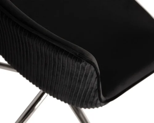 Кресло офисное 9518-LM DORA, цвет сиденья черный (1922-21), цвет основания хромированная сталь Dobrin, чёрный/велюр, ножки/металл/хром, размеры - 840*990***600*600 фото 9