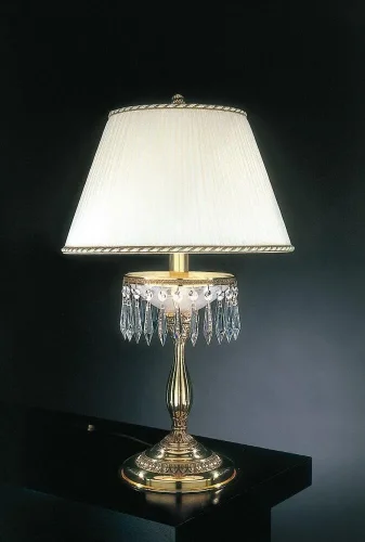 Настольная лампа P 4761 G Reccagni Angelo белая 2 лампы, основание золотое хрусталь металл в стиле классический 