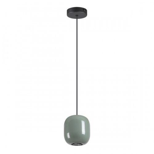 Светильник подвесной Ovali 5053/1C Odeon Light зелёный 1 лампа, основание чёрное в стиле современный шар