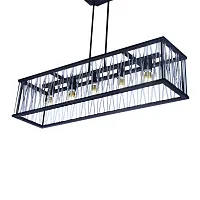 Светильник подвесной Merluzzo VL1482P05 Vele Luce прозрачный на 5 ламп, основание чёрное в стиле современный 