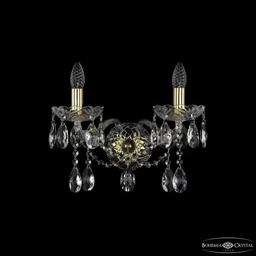 Бра 1413B/2/165/XL G Bohemia Ivele Crystal без плафона на 2 лампы, основание золотое в стиле классический sp