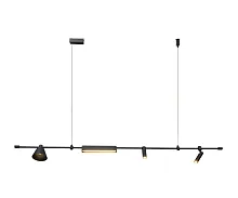 Светильник подвесной LED Ристо 07616-150L,19 Kink Light чёрный на 1 лампу, основание чёрное в стиле современный линейный