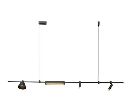 Светильник подвесной LED Ристо 07616-150L,19 Kink Light чёрный на 1 лампу, основание чёрное в стиле современный линейный