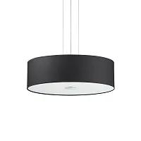 Светильник подвесной WOODY SP5 NERO Ideal Lux чёрный 5 ламп, основание хром в стиле современный 