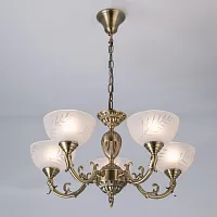 Люстра подвесная Кремона CL406153 Citilux белая на 5 ламп, основание бронзовое в стиле классический 