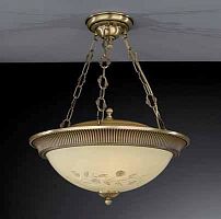 Люстра подвесная  PL 6218/4 Reccagni Angelo жёлтая на 3 лампы, основание античное бронза в стиле классический 