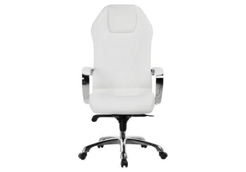 Компьютерное кресло Damian white / satin chrome 15429 Woodville, белый/экокожа, ножки/металл/хром, размеры - *1330***650* фото 2