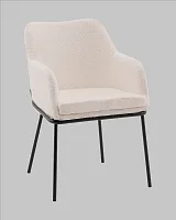 Стул с подлокотниками Кози new ткань букле молочный УТ000040875 Stool Group, молочный/букле, ножки/металл/чёрный, размеры - *****