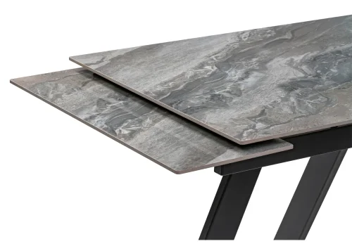 Керамический стол Невис 140(200)х80х76 оробико / черный 553537 Woodville столешница серая из керамика фото 5