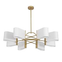 Люстра на штанге Sampo 8414/8 Lumion белая на 8 ламп, основание золотое в стиле современный Люстра на штанге Sampo 8414/8 Lumion белая на 8 ламп, основание золотое в стиле современный
