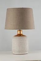 Настольная лампа Canino E 4.1.T2 LGY Arti Lampadari коричневая бежевая 1 лампа, основание серое керамика в стиле классический кантри 