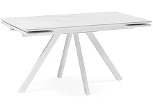 Керамический стол Вилли 140 (200) х 80 белый мрамор alpin white / snow white / белый 617084 Woodville столешница белая мрамор из керамика