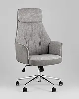 Кресло офисное TopChairs Neoma, светло-серый, экокожа, ткань УТ000041772 Stool Group, /, ножки//, размеры - *****