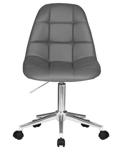 Офисное кресло набор 2 шт. SET-2 9800-LM MONTY, цвет серый Dobrin, /экокожа, ножки/металл/хром, размеры - 820*930***620*620 фото 7