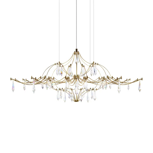 Люстра подвесная ЛЕД Мира / Mira 10587/1000 Gold Asfour LOFT IT прозрачная на 1 лампу, основание золотое в стиле арт-деко капли фото 3