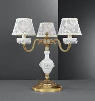 Настольная лампа P 9101/3 Reccagni Angelo белая 3 лампы, основание золотое латунь металл в стиле классический 