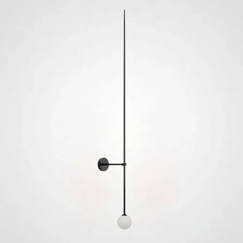 Настенный светильник LINES Ball 200 Black 178056-26 ImperiumLoft белый на 1 лампа, основание чёрное в стиле минимализм 