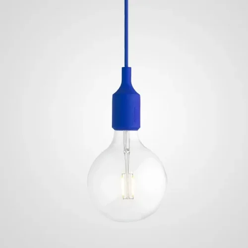 Светильник подвесной Muuto E27 Blue 186752-22 ImperiumLoft без плафона на 1 лампу, основание синее в стиле скандинавский 