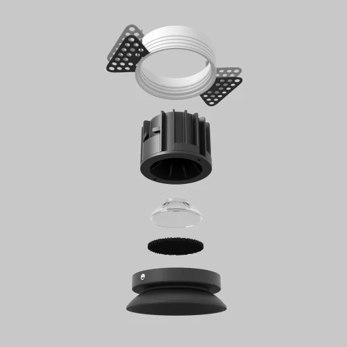 Светильник точечный LED Round DL058-12W2.7K-TRS-B Maytoni чёрный на 1 лампу, основание чёрное в стиле современный хай-тек круглый для затирки фото 5