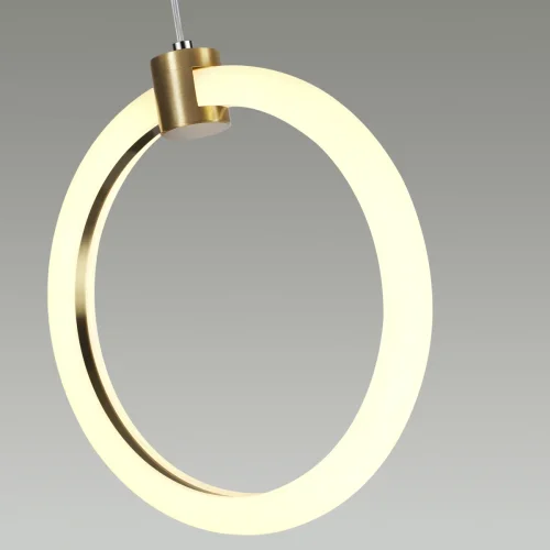 Светильник подвесной LED Nova 5297/7L Lumion белый 1 лампа, основание золотое в стиле минимализм кольца фото 2