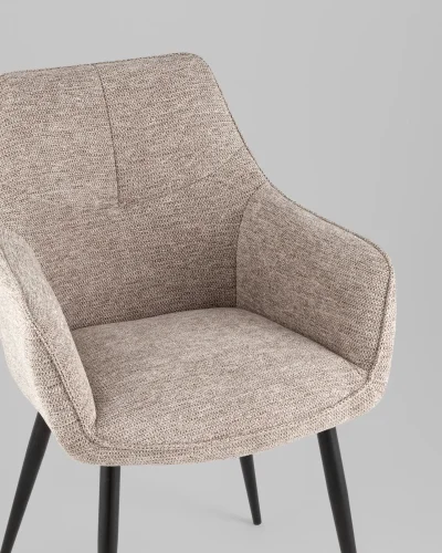 Стул обеденный Lynet, светло-коричневый УТ000039280 Stool Group, коричневый/рогожка, ножки/металл/чёрный, размеры - ***** фото 7