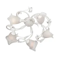 Люстра потолочная V1538-0/5PL Vitaluce белая на 5 ламп, основание бежевое в стиле флористика 