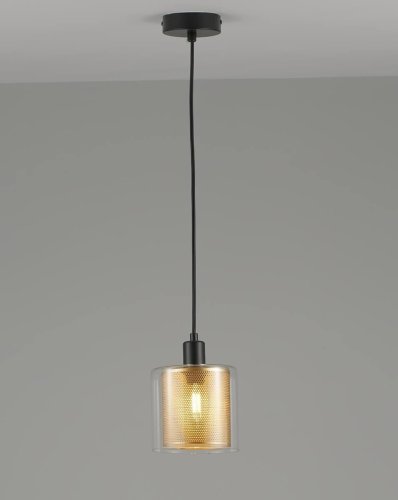 Светильник подвесной Brizzi V2870-1P Moderli золотой 1 лампа, основание чёрное в стиле модерн  фото 2