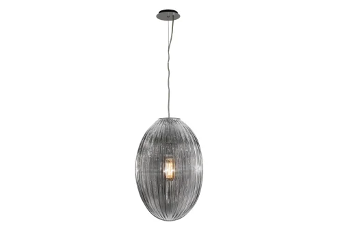 Светильник подвесной Jazz AP9003-1A GR iLamp серый чёрный 1 лампа, основание хром в стиле современный выдувное