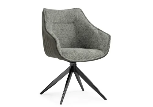 Стул на металлокаркасе Kansas gray / graphite gray / black 15834 Woodville, серый/велюр, ножки/металл/чёрный, размеры - ****610*620мм