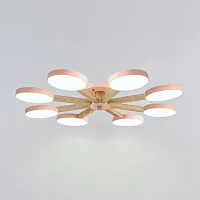 Люстра потолочная TURNA 8 Pink 178343-26 ImperiumLoft розовая на 8 ламп, основание розовое в стиле современный скандинавский 