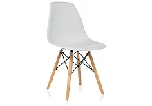 Стул Eames PC-015 WL white / wooden legs 1825 Woodville, белый/пластик, ножки/металл/бежевый, размеры - ****460*400