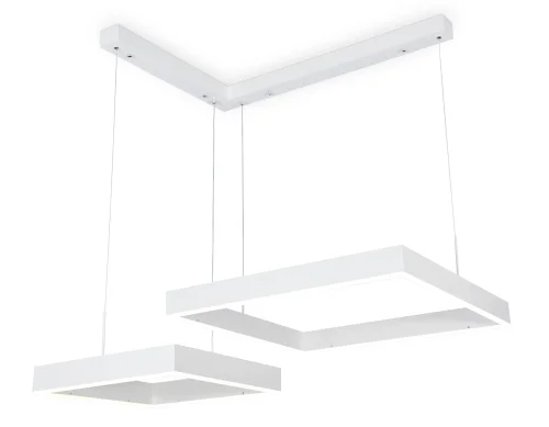 Светильник подвесной LED с пультом FA6640 Ambrella light белый на 1 лампу, основание белое в стиле хай-тек современный с пультом квадраты