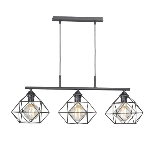 Светильник подвесной V4269-1/3S Vitaluce без плафона на 3 лампы, основание чёрное в стиле лофт фото 4