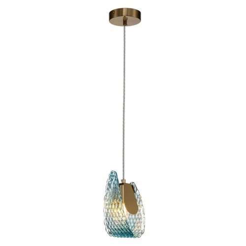 Светильник подвесной Fless V000339 Indigo голубой 1 лампа, основание бронзовое в стиле современный  фото 3