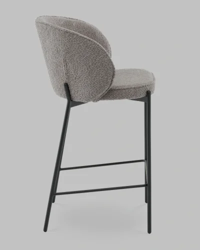Стул полубарный Тисдейл букле серый УТ000041695 Stool Group, серый/букле, ножки/металл/чёрный, размеры - ***** фото 2