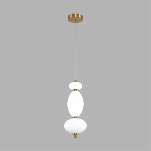 Светильник подвесной Lialda 8369/15L Lumion белый на 1 лампу, основание латунь в стиле современный фото 5 Светильник подвесной Lialda 8369/15L Lumion белый на 1 лампу, основание латунь в стиле современный фото 5