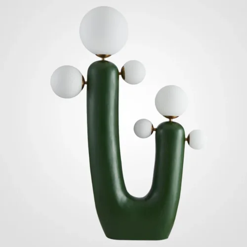 Торшер Oo Flor Lamp Green 214524-26 ImperiumLoft белый на 6 ламп, основание зелёное в стиле современный 
