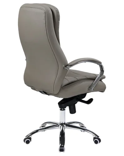 Офисное кресло для руководителей 108F-LMR LYNDON, цвет серый Dobrin, серый/экокожа, ножки/металл/хром, размеры - 1150*1200***670*670 фото 4