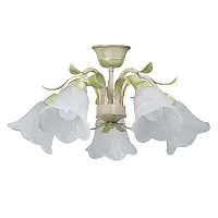 Люстра потолочная V1451/5PL Vitaluce белая на 5 ламп, основание бежевое в стиле флористика 