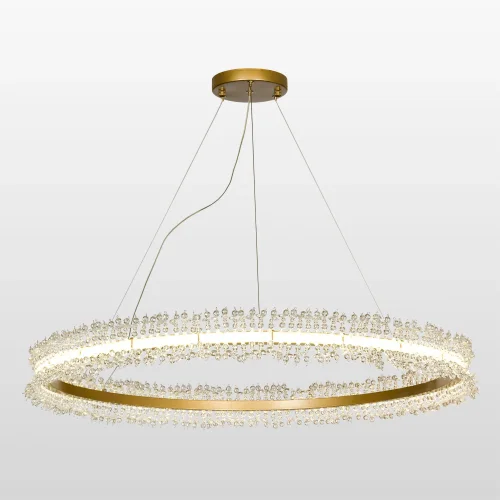 Светильник подвесной LED Bibb LSP-8656 Lussole прозрачный 1 лампа, основание матовое золото в стиле современный кольца
